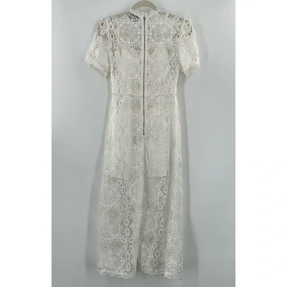 Alice McCall Diamond Veins Lace Midi Dress in White size 2